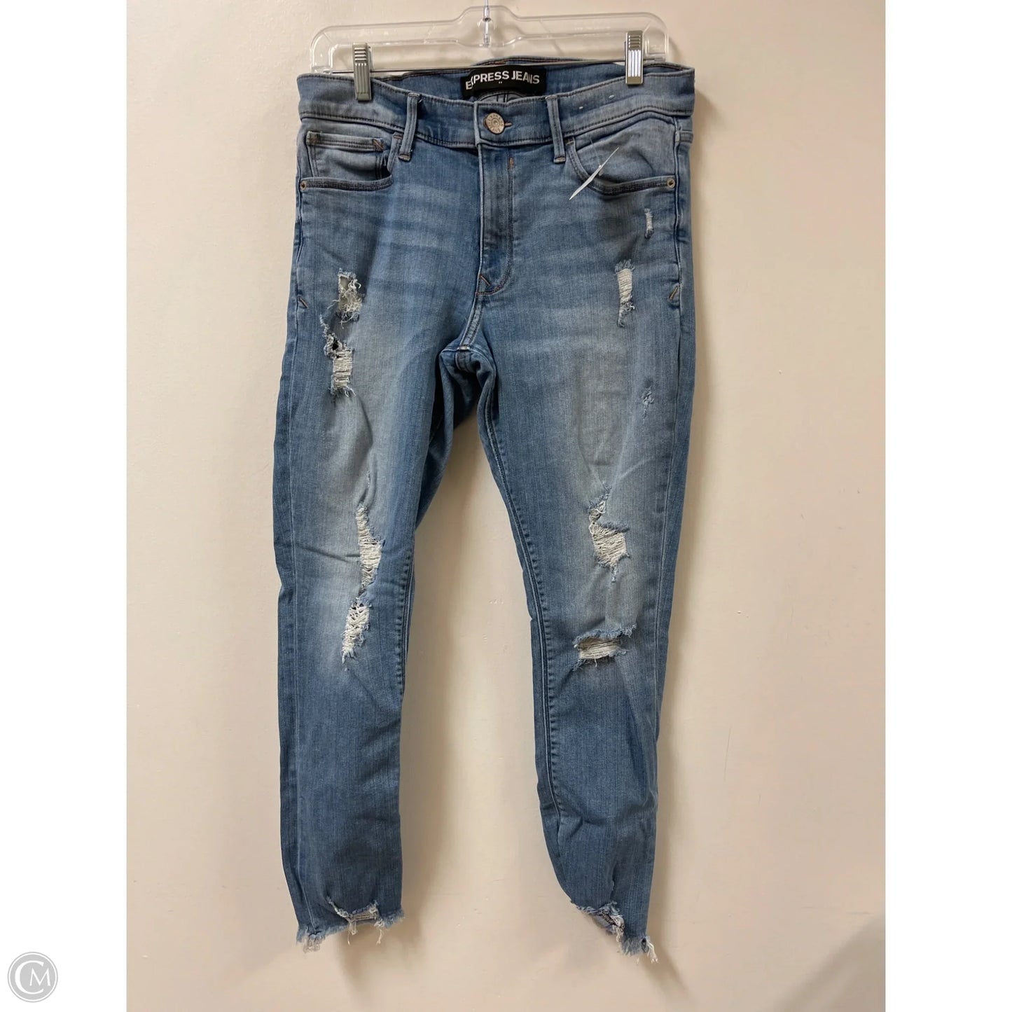 Jeans Skinny By Express In Blue Denim, Size: 10