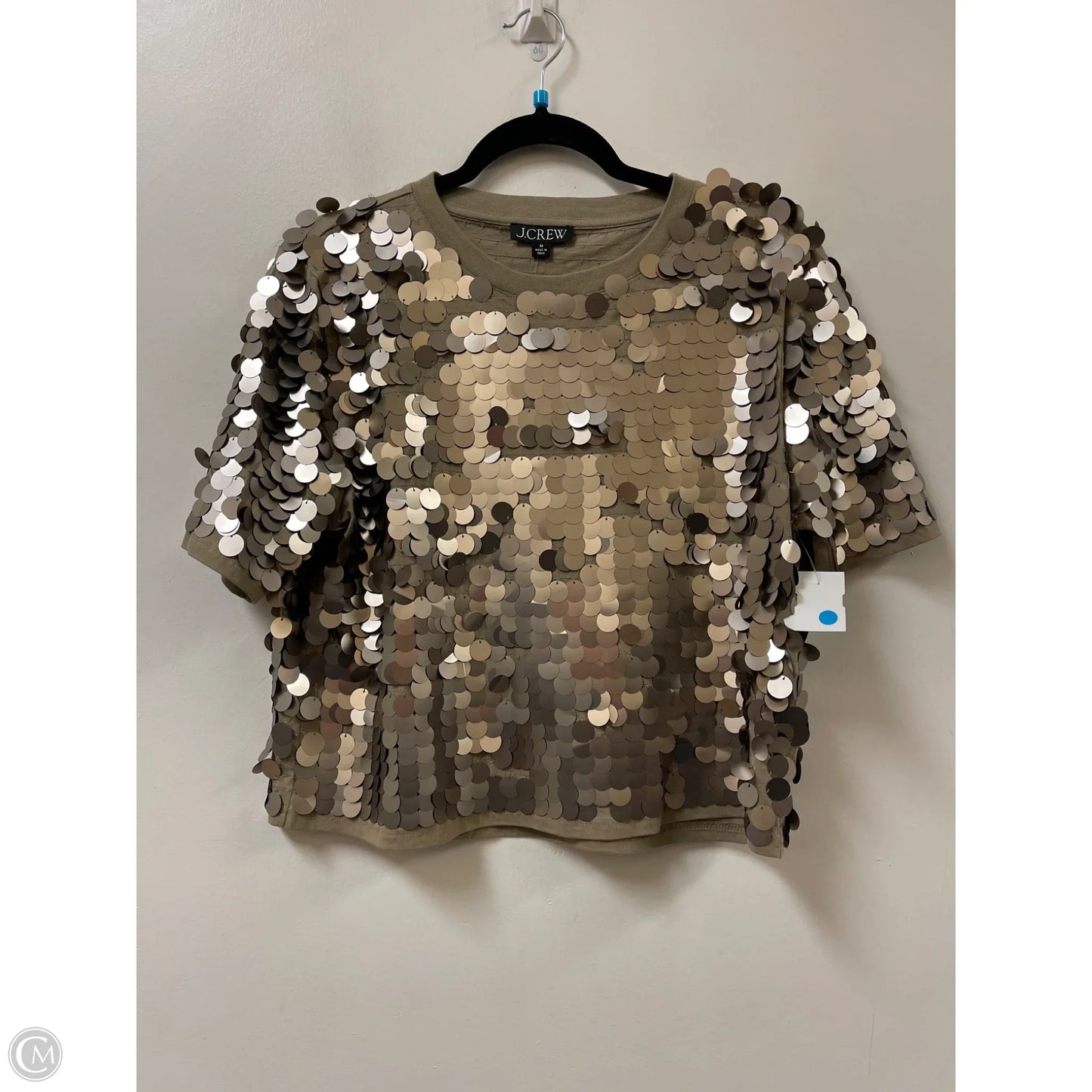 Top Short Sleeve By J. Crew In Silver, Size: M