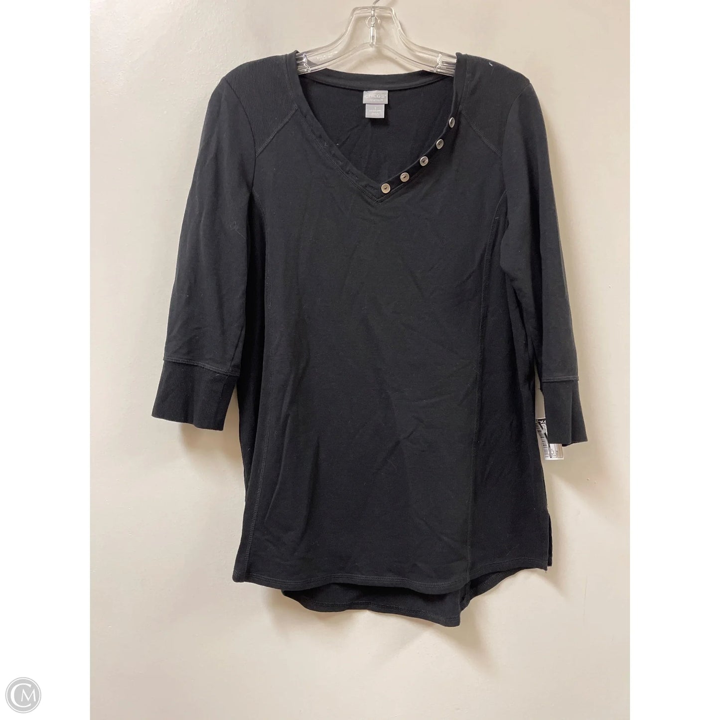 Top Short Sleeve By Chicos In Black, Size: M