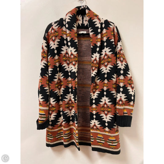 Sweater Cardigan By Lucky Brand In Black & Brown, Size: M