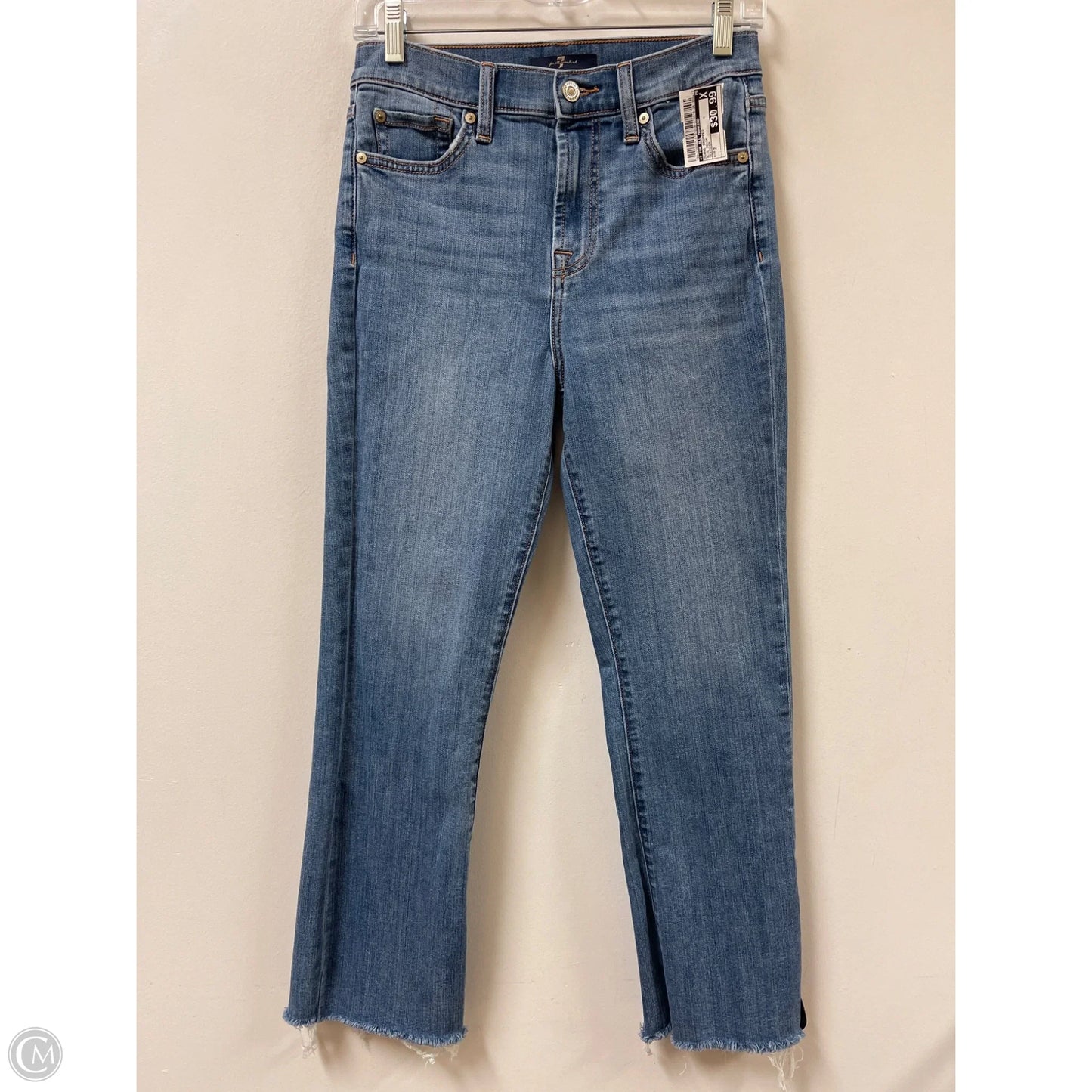 Jeans Cropped By 7 For All Mankind In Blue Denim, Size: 2