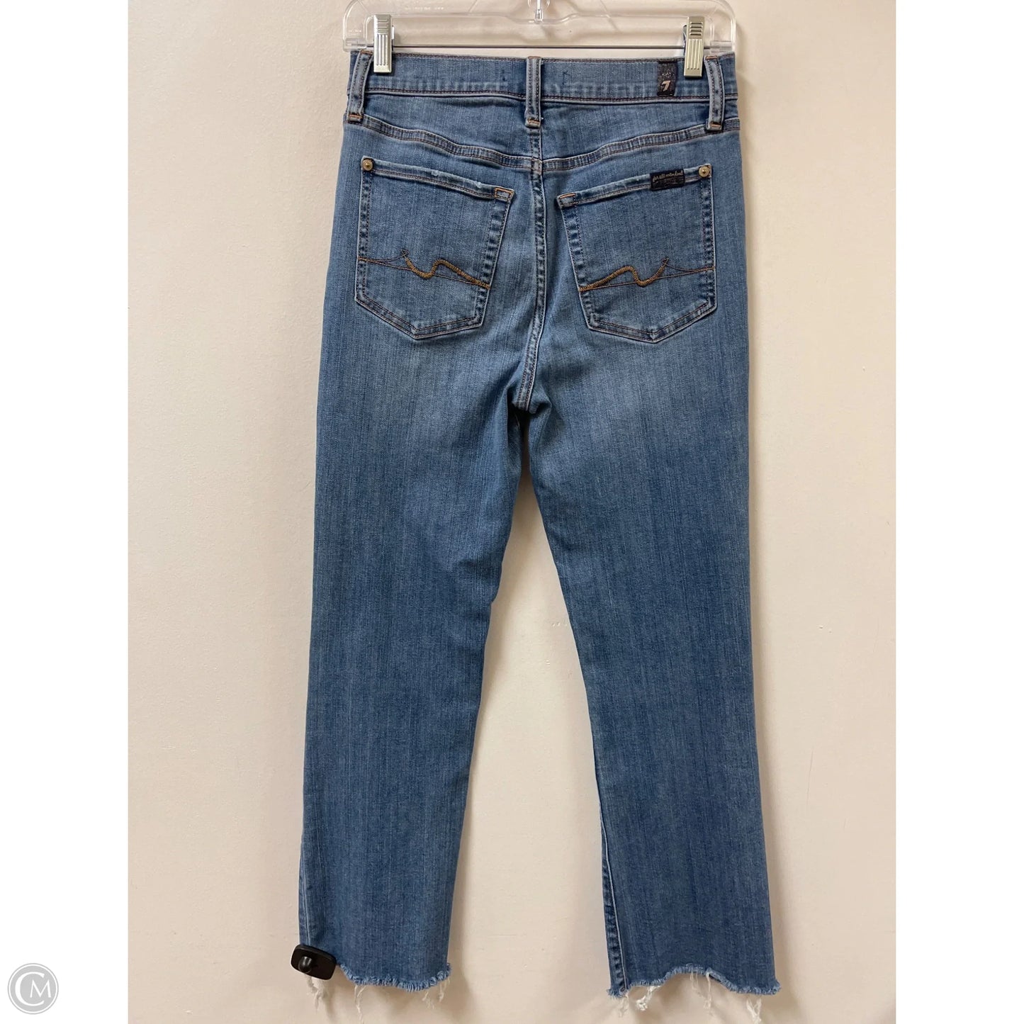 Jeans Cropped By 7 For All Mankind In Blue Denim, Size: 2