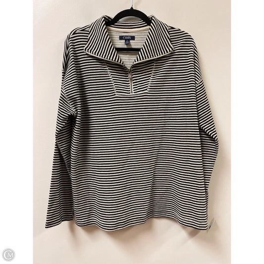 Sweatshirt Collar By Chaps In Black & White, Size: L