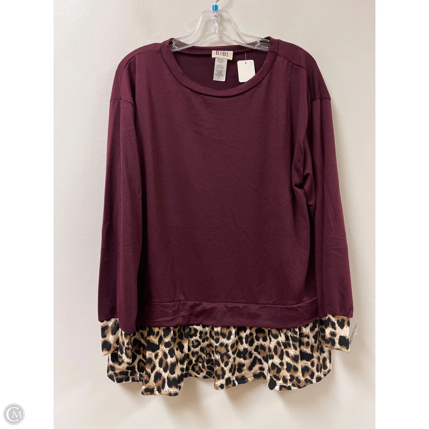 Top Long Sleeve By Bibi In Red, Size: S