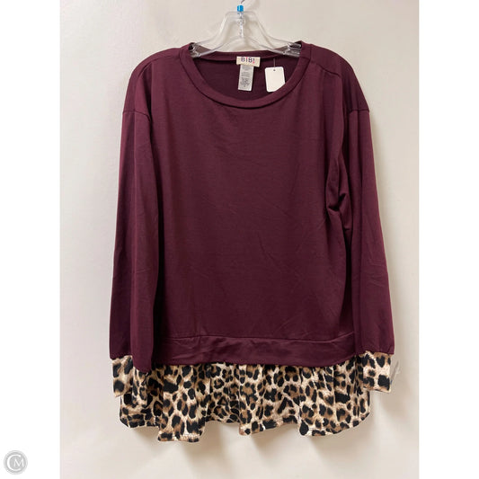 Top Long Sleeve By Bibi In Red, Size: S