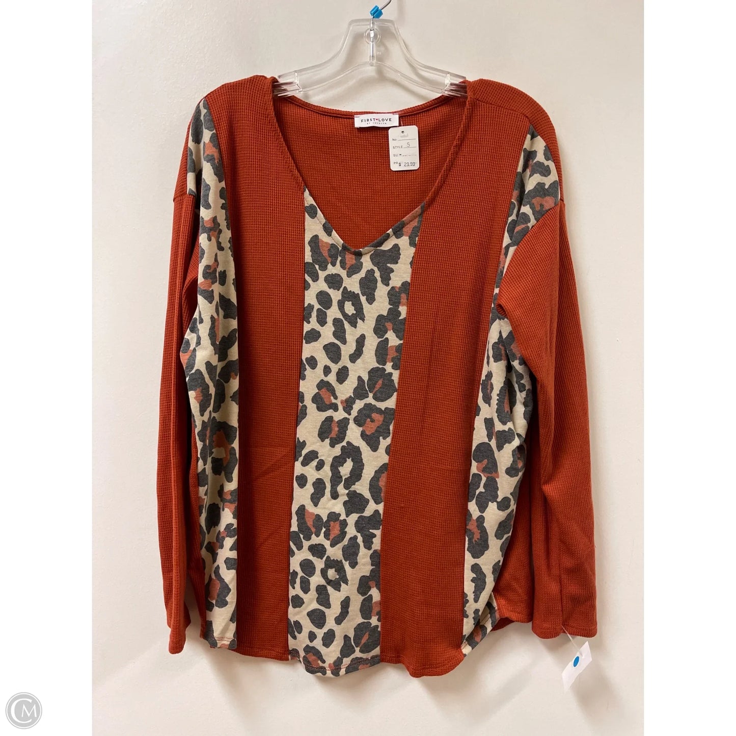 Top Long Sleeve By First Love In Orange, Size: S