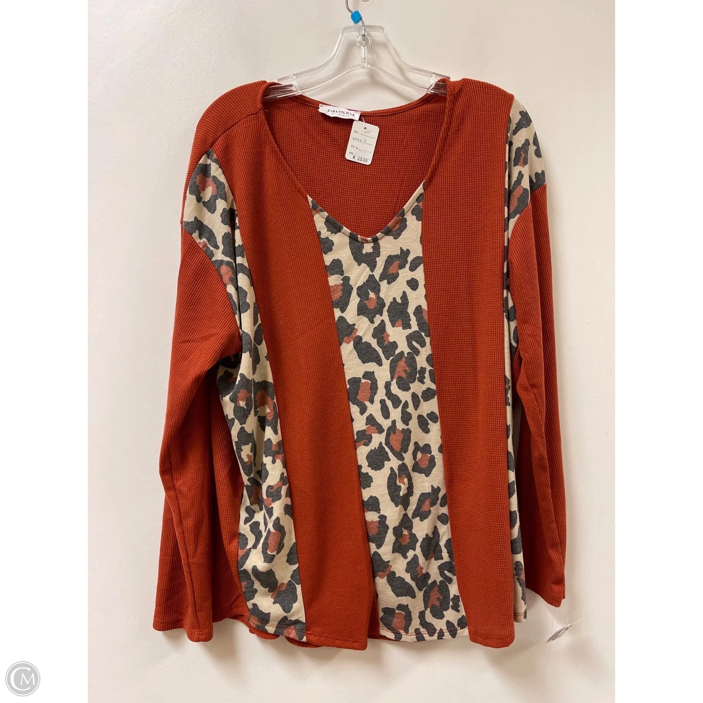 Top Long Sleeve By First Love In Orange, Size: L