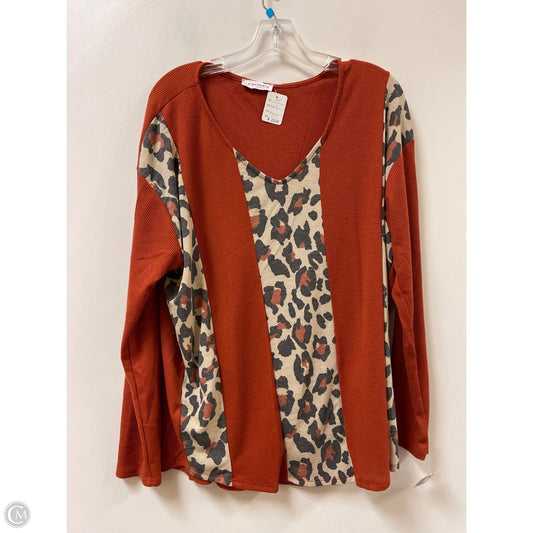 Top Long Sleeve By First Love In Orange, Size: L
