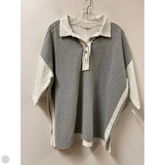 Top Short Sleeve By Easel In Grey & White, Size: S