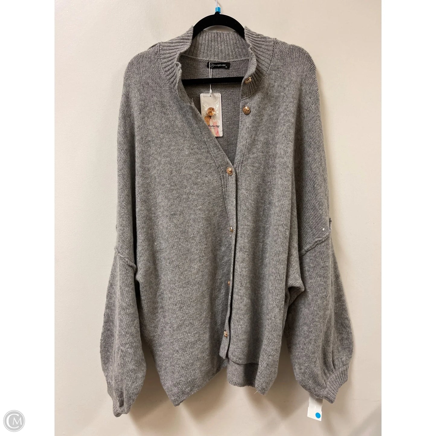 Sweater Cardigan By Prettygarden In Grey, Size: Xl
