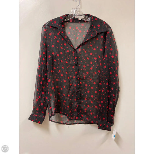 Blouse Long Sleeve By Honey Punch In Black & Red, Size: M