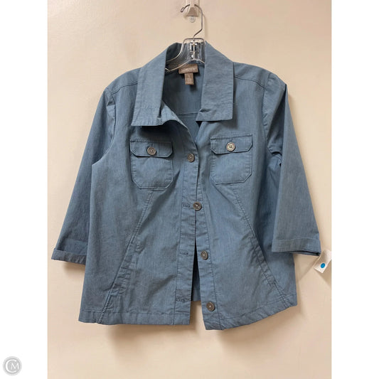 Blouse Long Sleeve By Chicos In Blue, Size: M