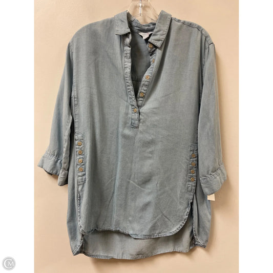 Top Long Sleeve By Intro In Blue, Size: M