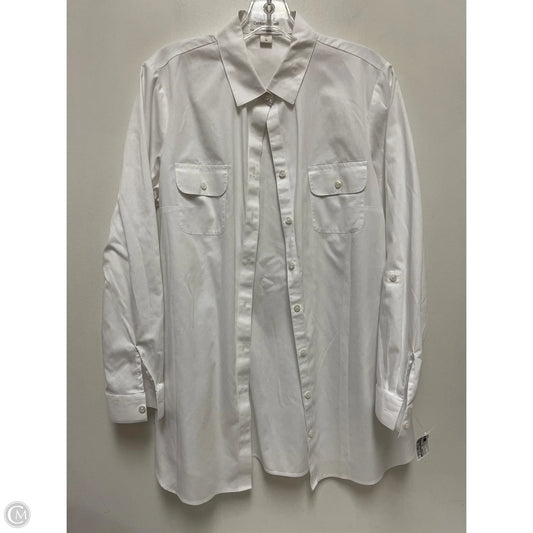 Blouse Long Sleeve By Coldwater Creek In White, Size: L