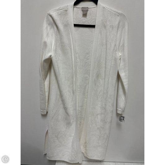 Sweater Cardigan By Chicos In White, Size: M