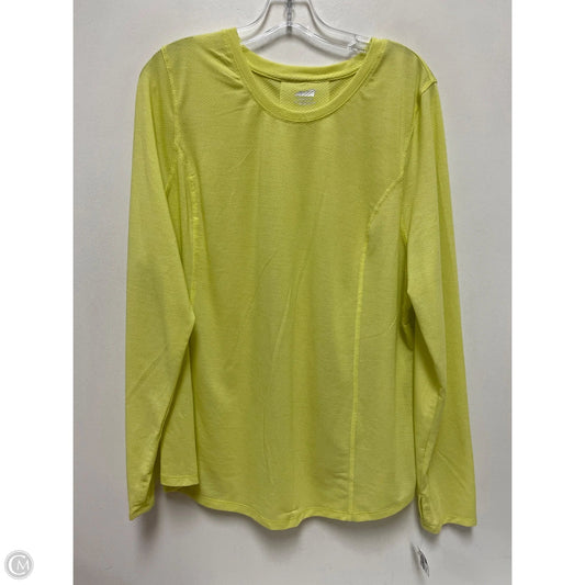 Athletic Top Long Sleeve Crewneck By Avia In Yellow, Size: 3x