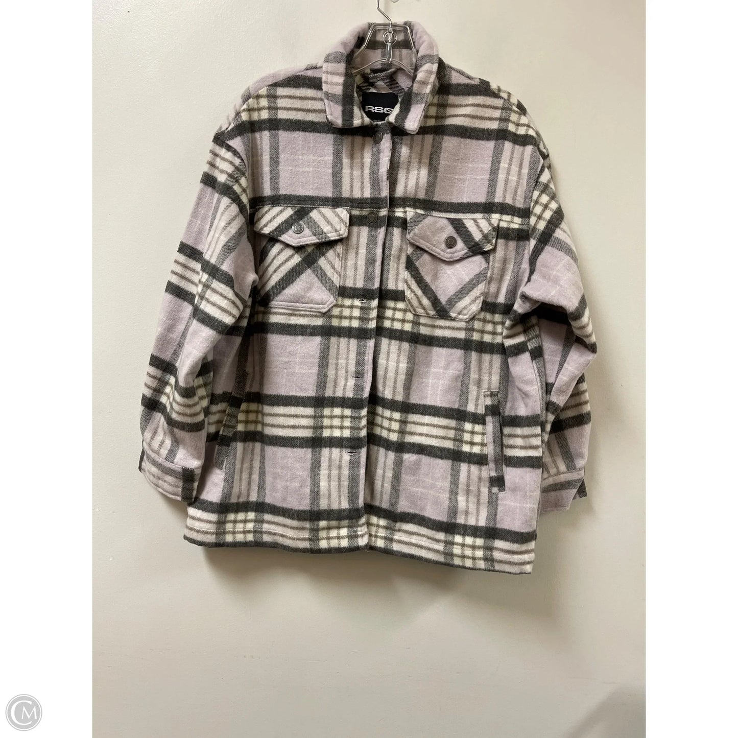 Jacket Shirt By Clothes Mentor In Purple, Size: M