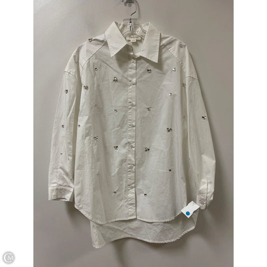 Blouse Long Sleeve By Clothes Mentor In White, Size: S