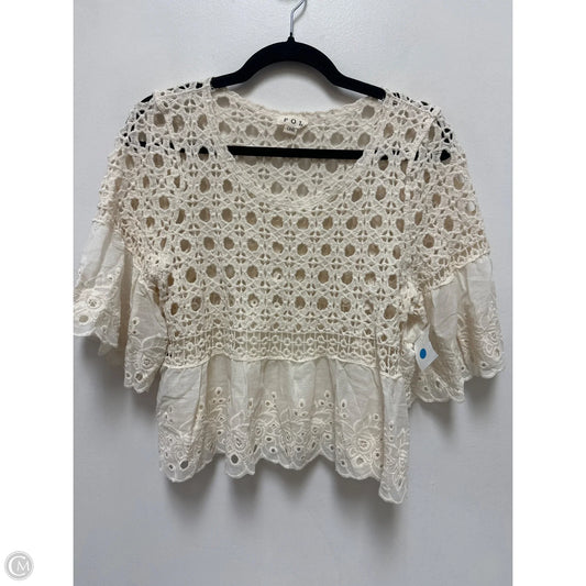 Top Short Sleeve By Pol In Cream, Size: Osfm