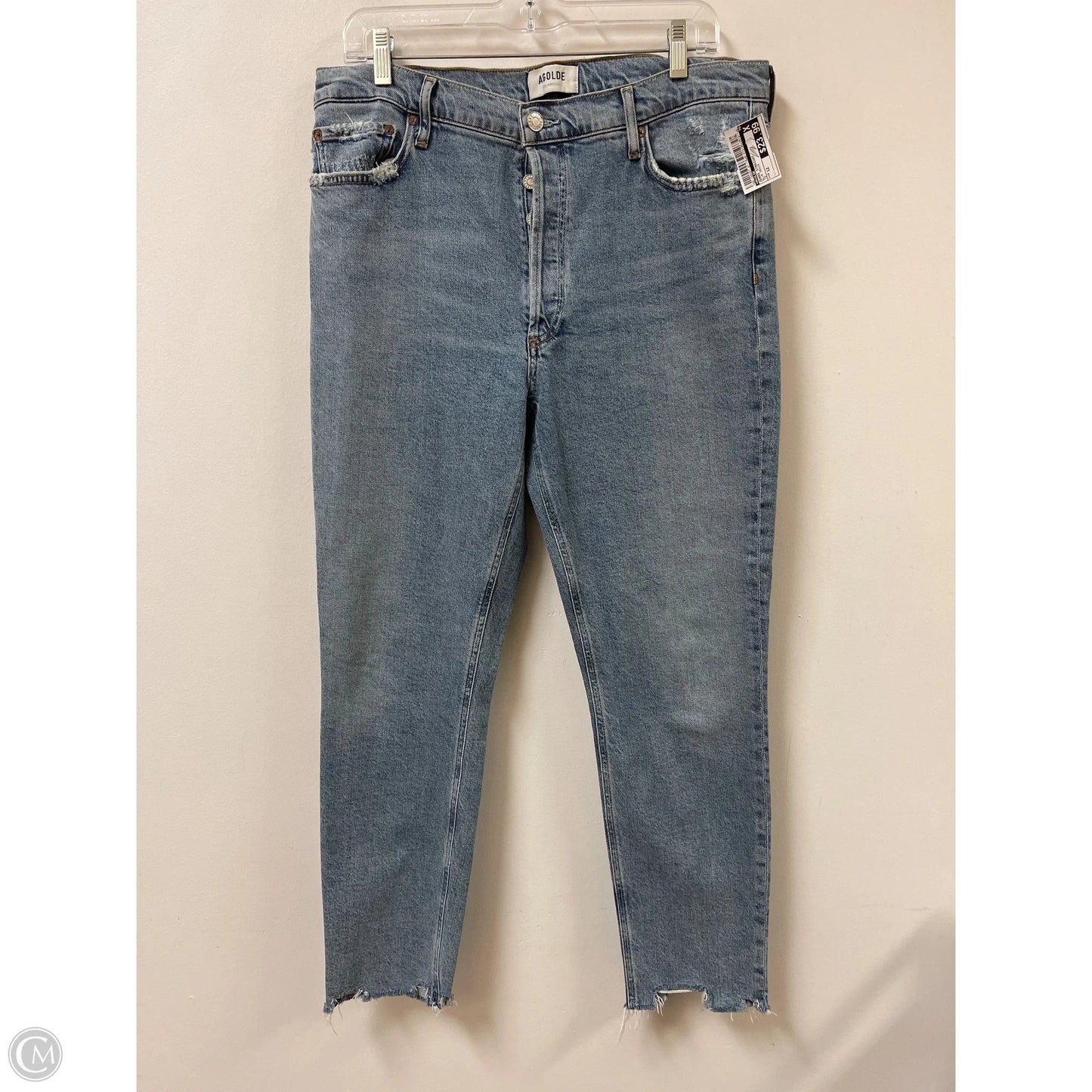 Jeans Straight By Agolde In Blue Denim, Size: 12