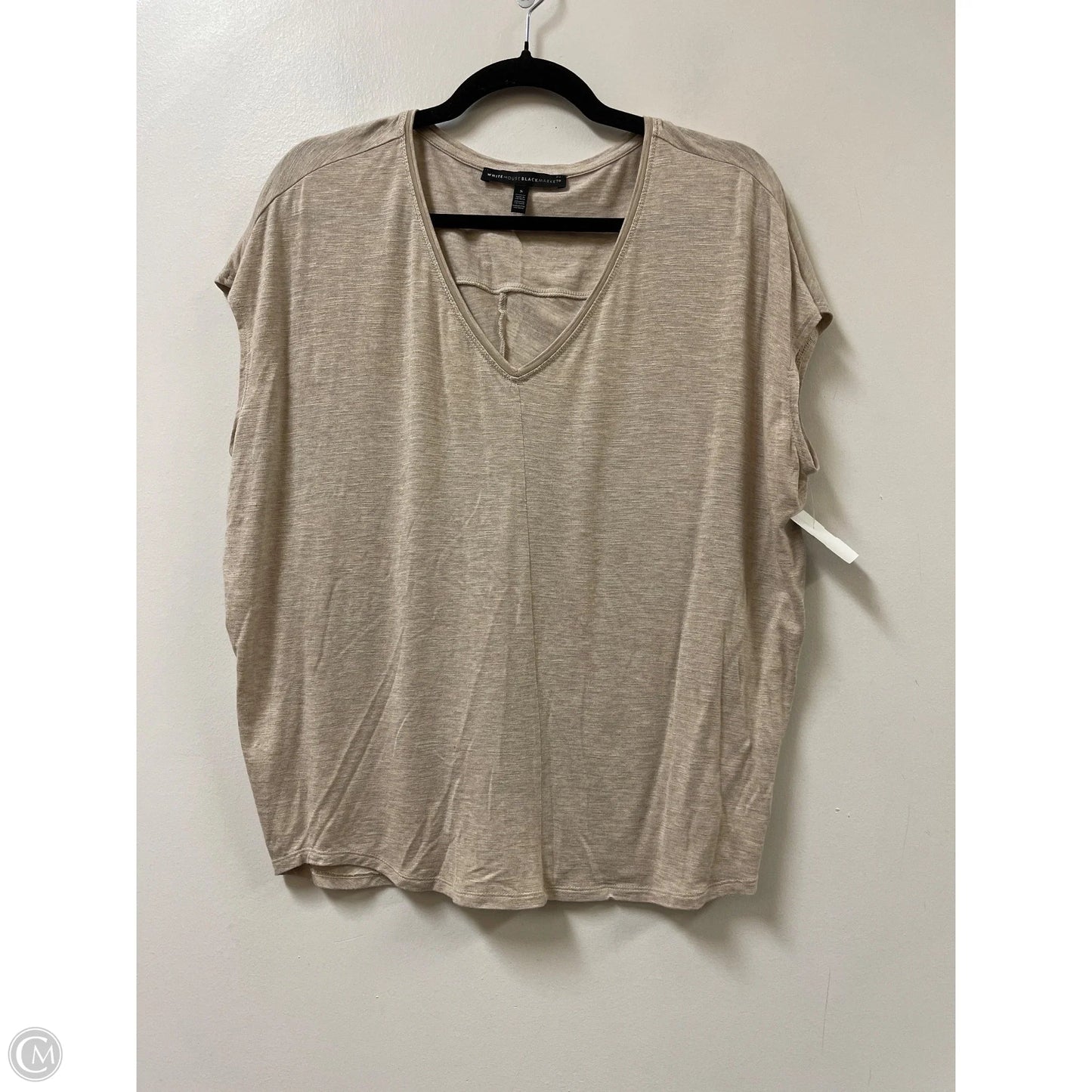 Top Short Sleeve By White House Black Market In Cream, Size: S