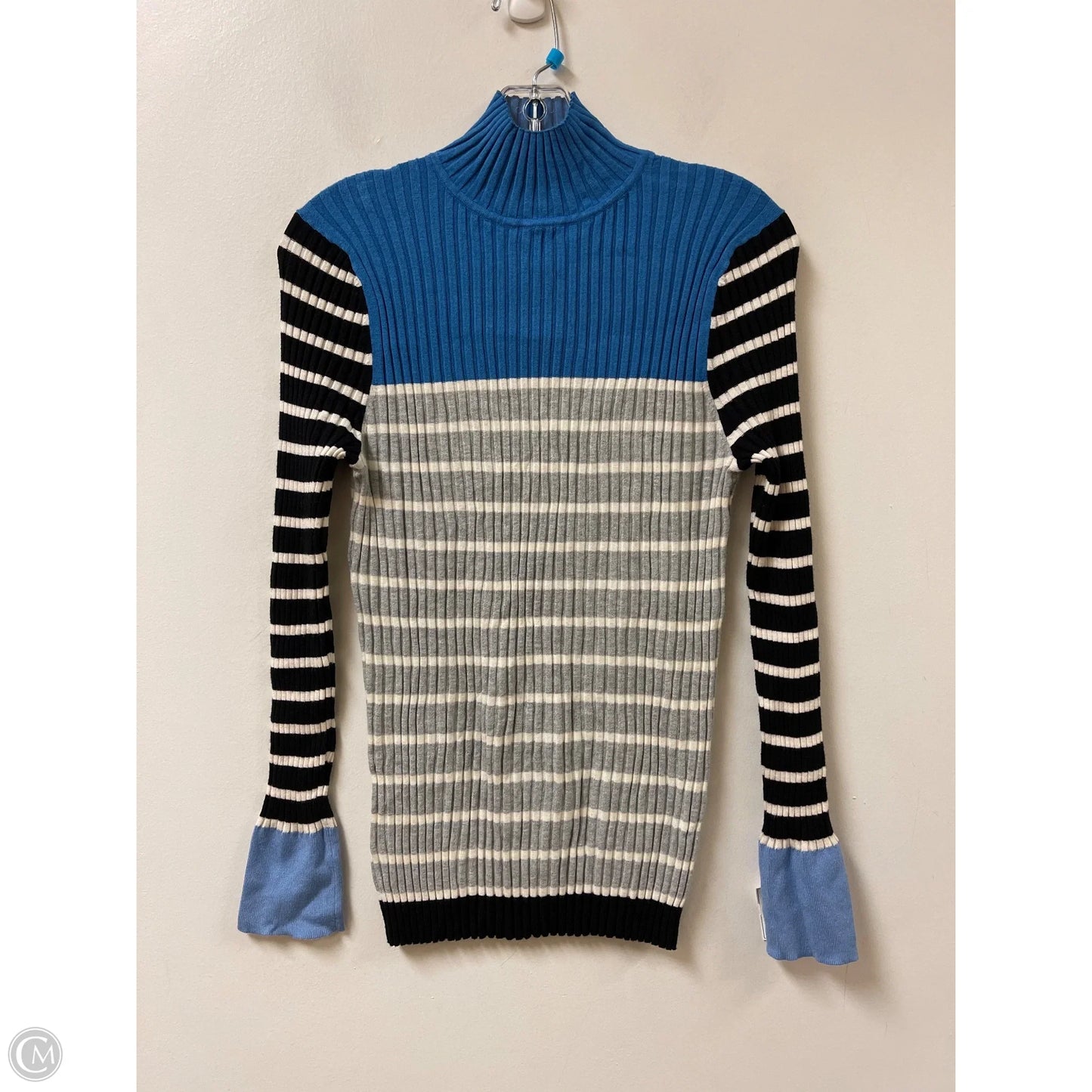 Top Long Sleeve By Loft In Black & Blue, Size: L