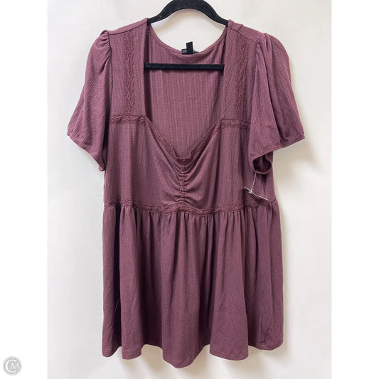 Top Short Sleeve By Torrid In Purple, Size: 2x