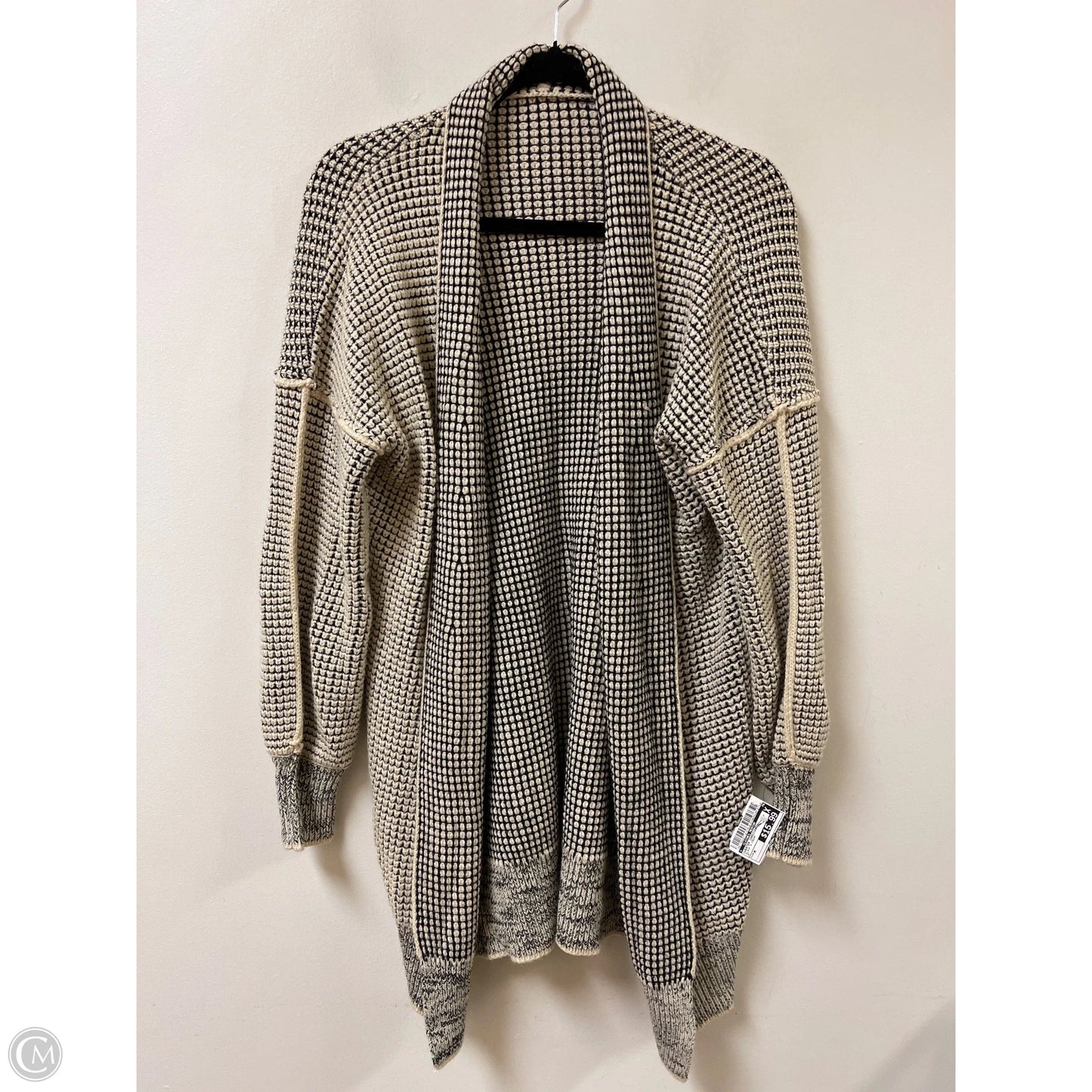 Sweater Cardigan By Clothes Mentor In Black & Cream, Size: M