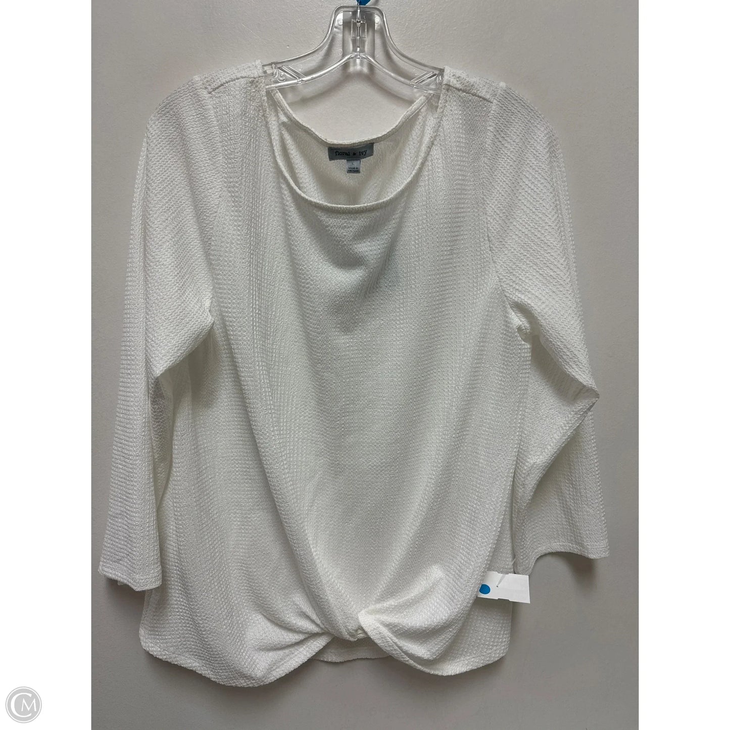 Top Long Sleeve By Clothes Mentor In White, Size: L