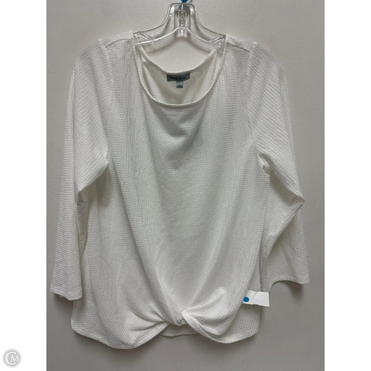 Top Long Sleeve By Clothes Mentor In White, Size: L