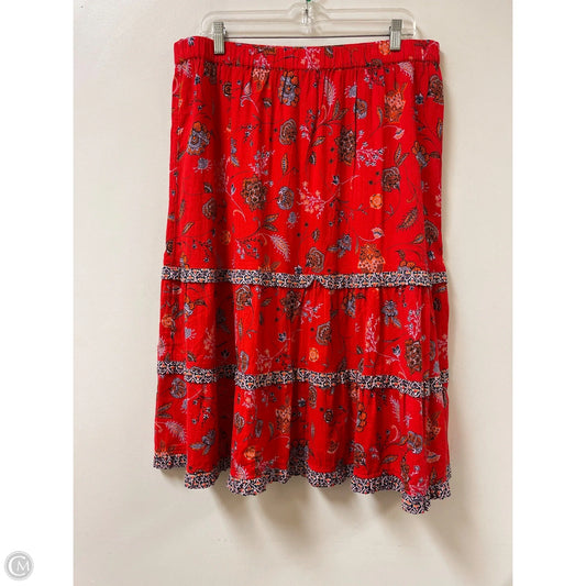 Skirt Midi By J. Jill In Red, Size: 12p