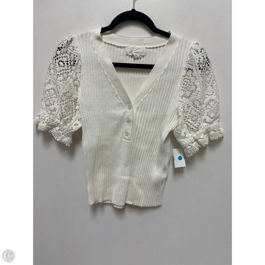 Top Short Sleeve By Anthropologie In White, Size: Xs