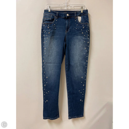Jeans Boyfriend By Chicos In Blue Denim, Size: 8