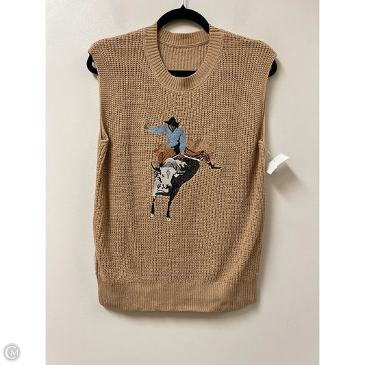 Vest Sweater By Clothes Mentor In Brown, Size: M