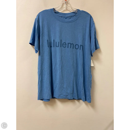 Athletic Top Short Sleeve By Lululemon In Blue, Size: M