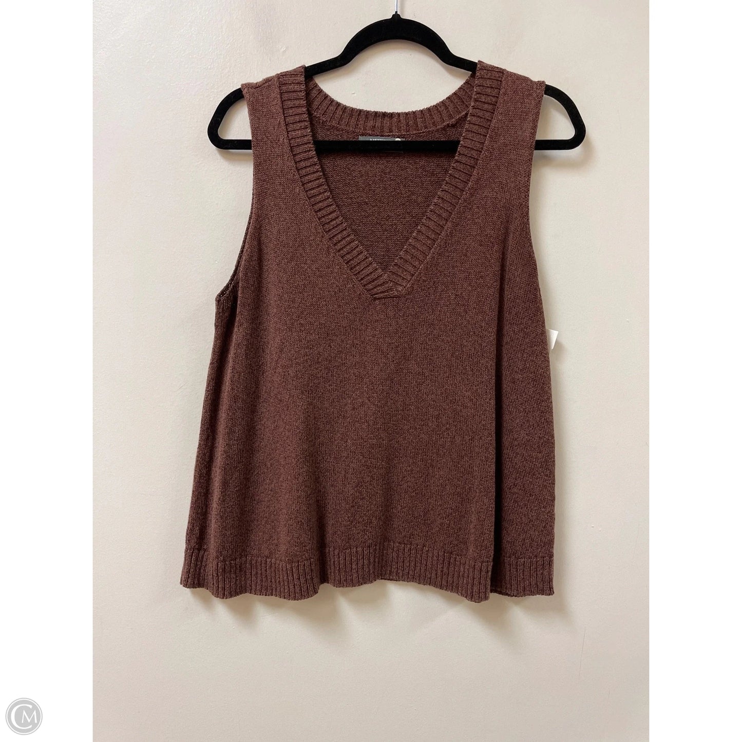 Sweater Short Sleeve By Anthropologie In Brown, Size: M