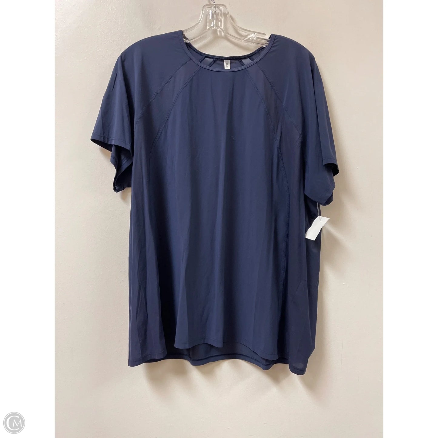 Athletic Top Short Sleeve By Athleta In Navy, Size: Xl