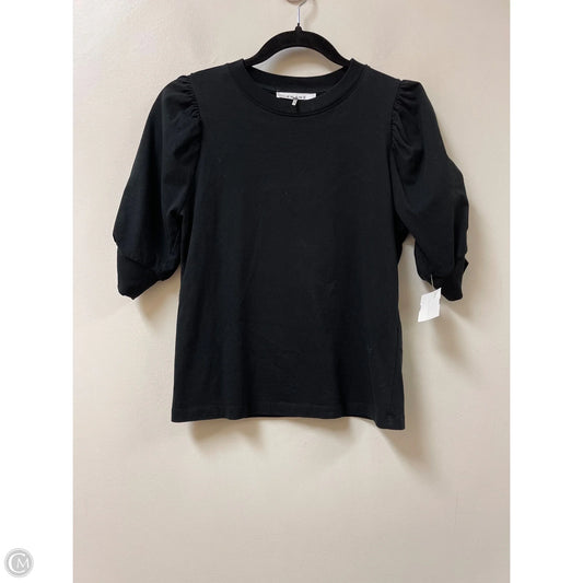 Top Short Sleeve By Frame In Black, Size: S
