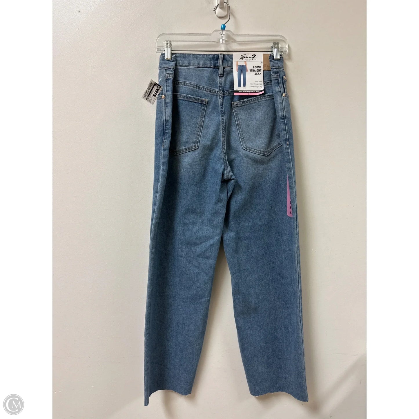 Jeans Straight By Seven 7 In Blue Denim, Size: 6