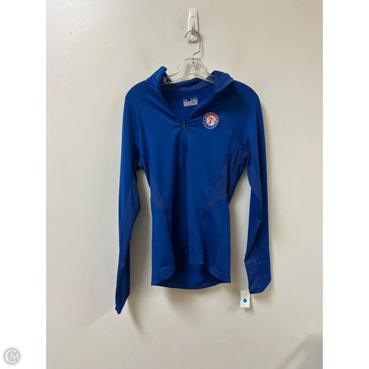 Athletic Top Long Sleeve Collar By Under Armour In Blue, Size: M