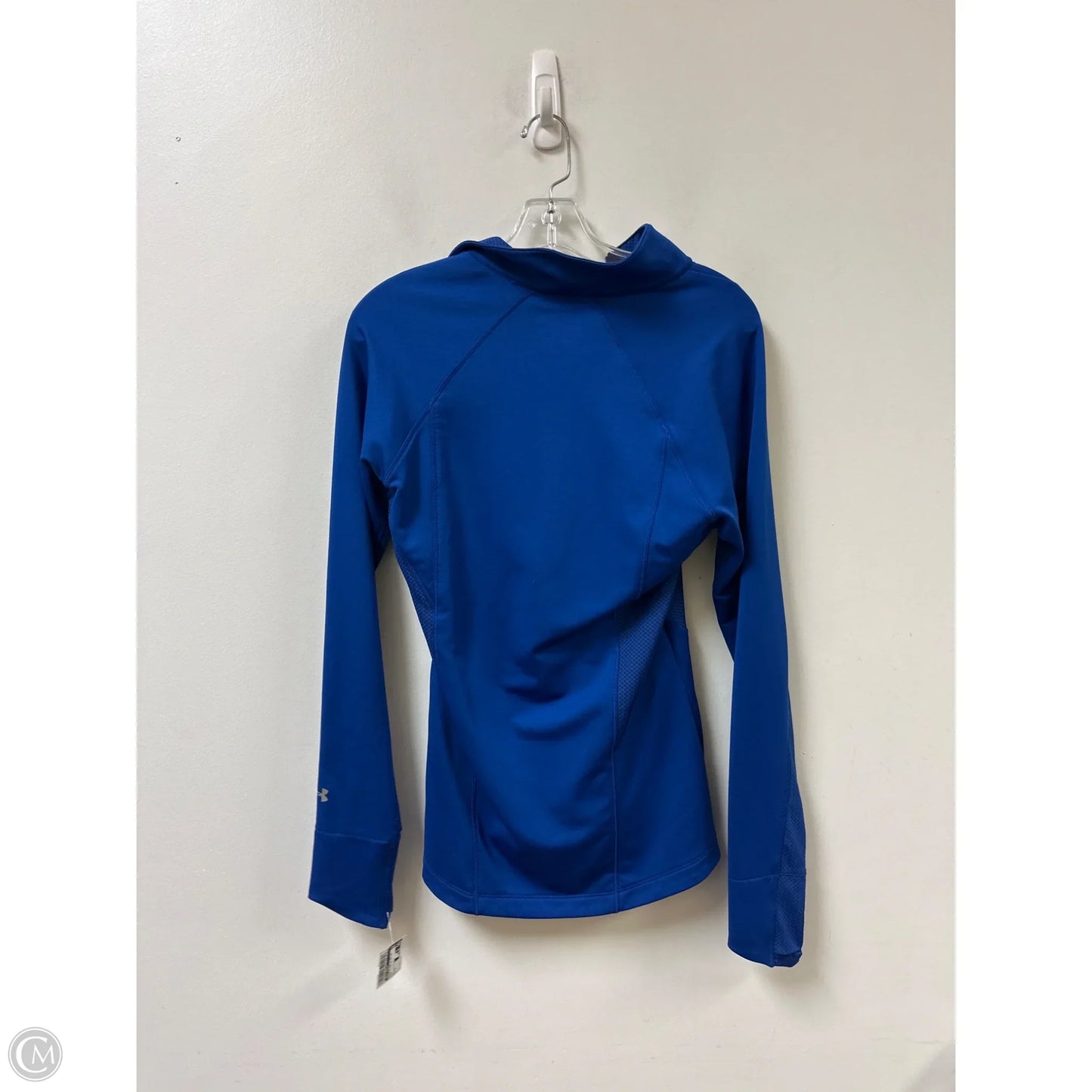 Athletic Top Long Sleeve Collar By Under Armour In Blue, Size: M