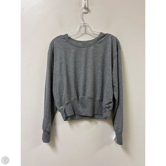 Athletic Top Long Sleeve Collar By Freely In Grey, Size: L