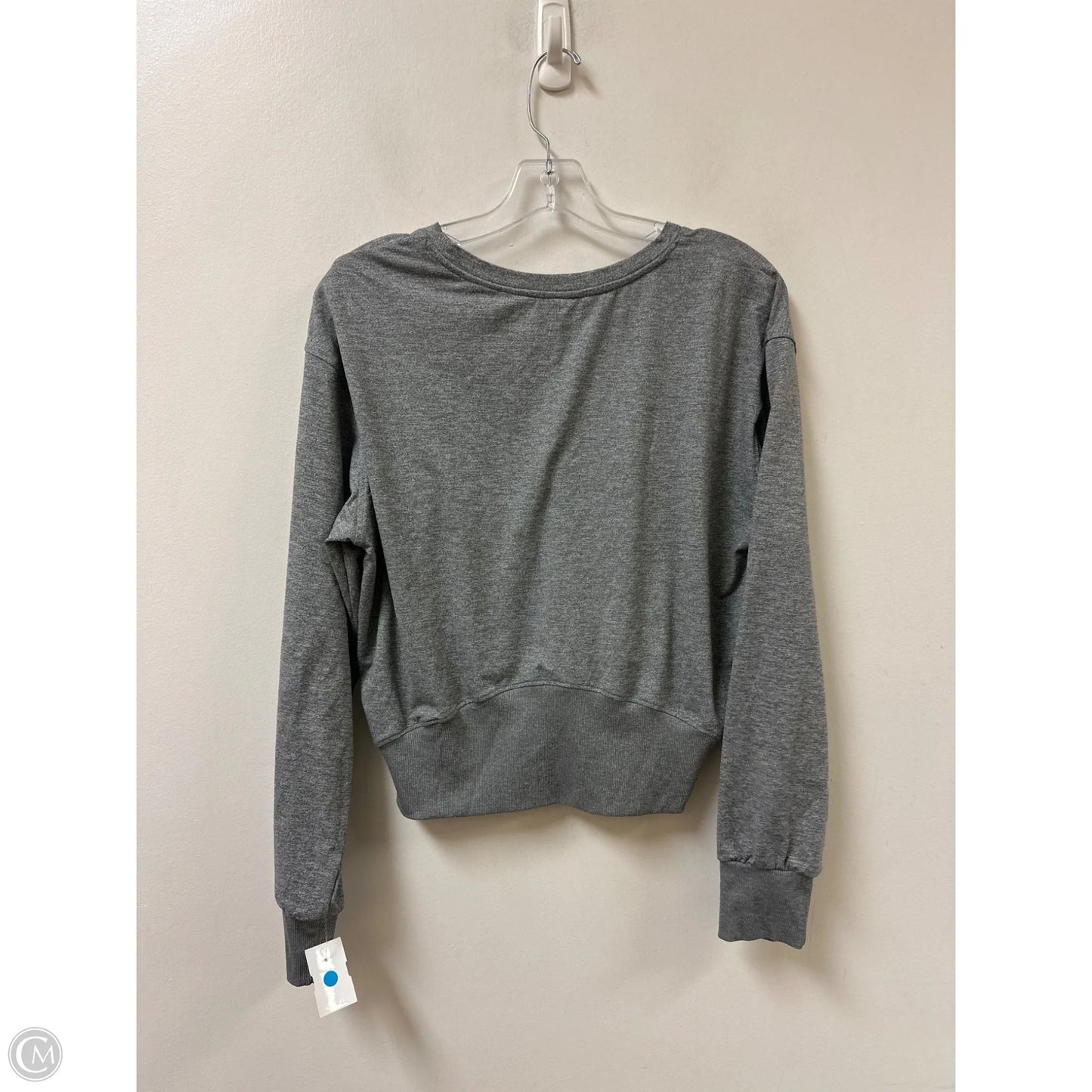 Athletic Top Long Sleeve Collar By Freely In Grey, Size: L