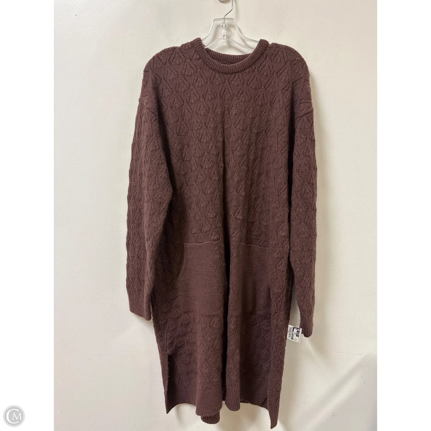 Dress Sweater By Clothes Mentor In Brown, Size: L