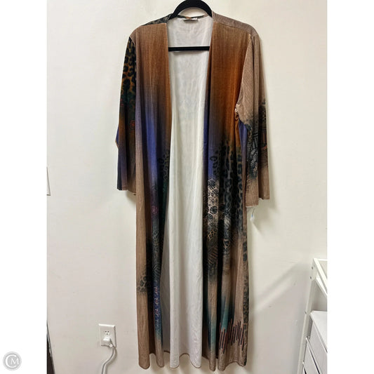 Sweater Cardigan By Clothes Mentor In Brown & Purple, Size: L