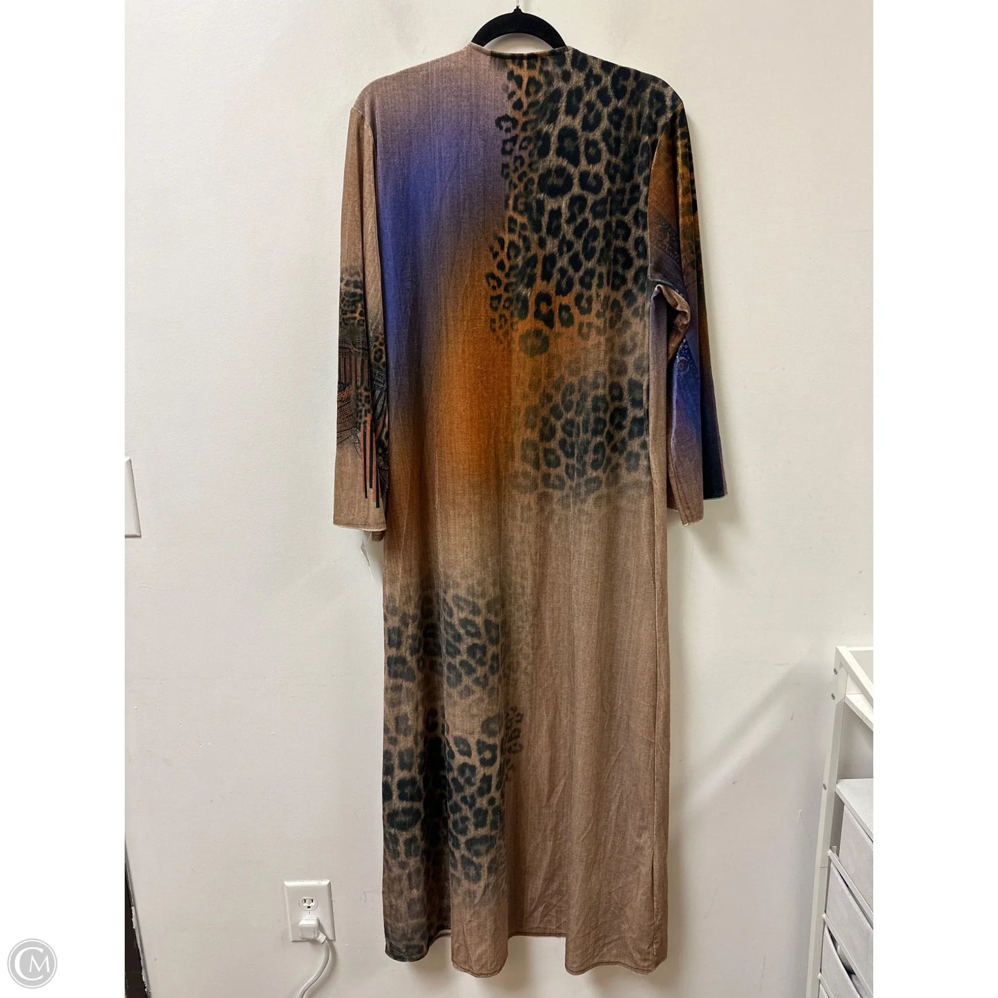 Sweater Cardigan By Clothes Mentor In Brown & Purple, Size: L