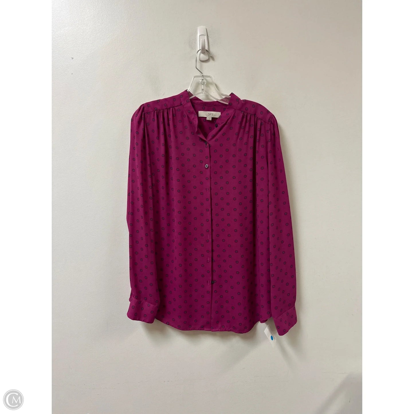 Blouse Long Sleeve By Loft In Purple, Size: M