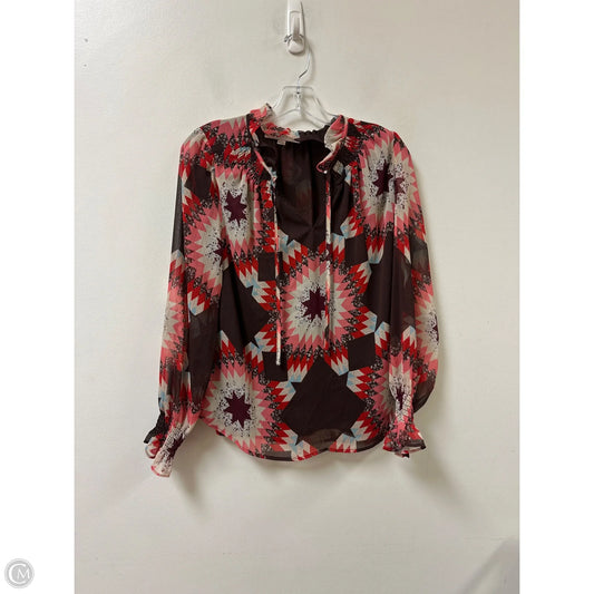 Top Long Sleeve By Loft In Brown & Pink, Size: M