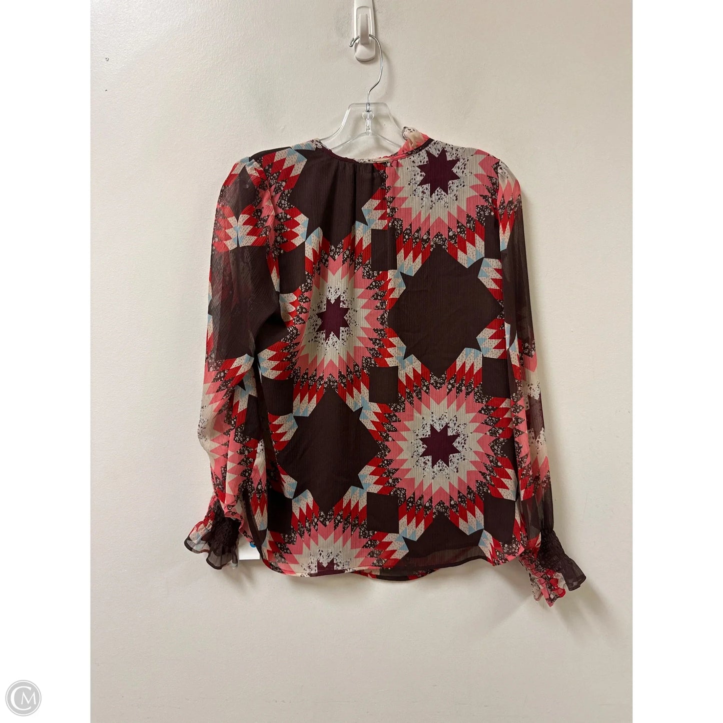 Top Long Sleeve By Loft In Brown & Pink, Size: M