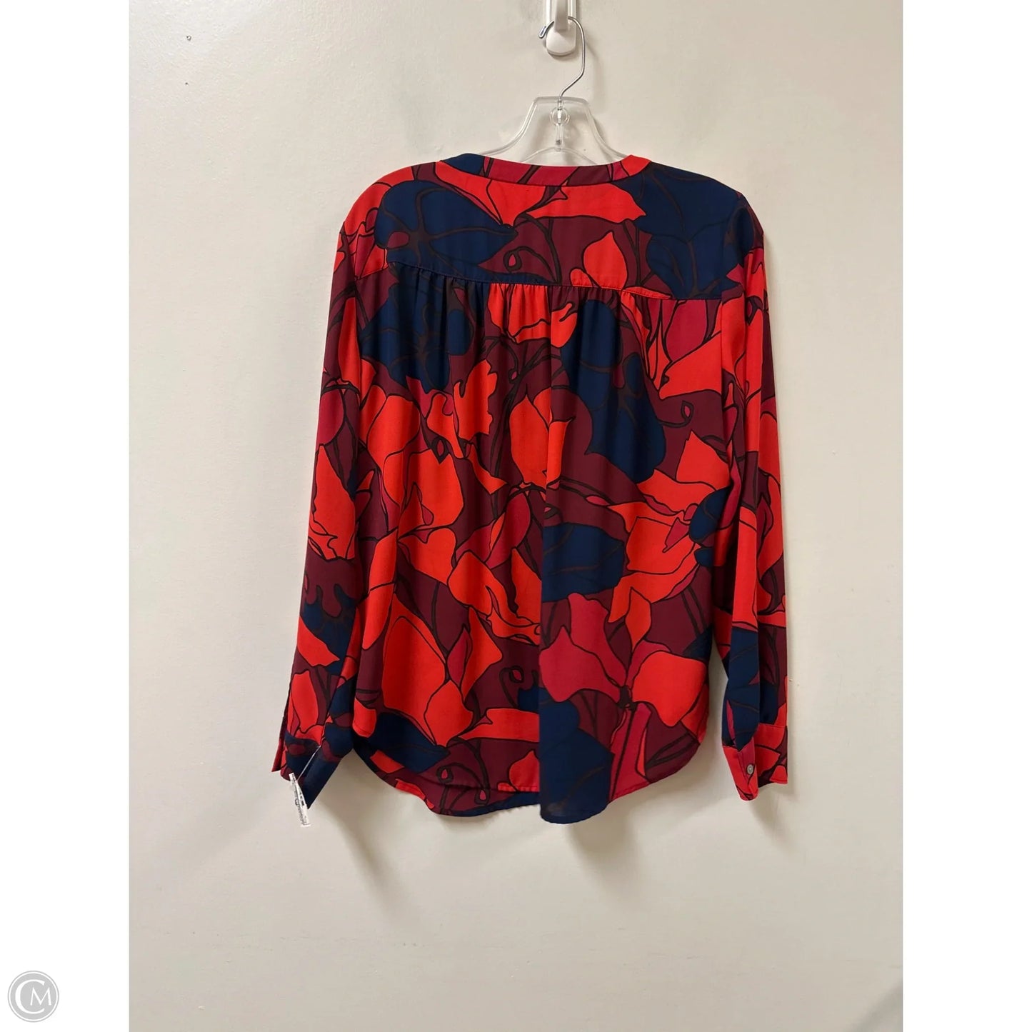 Top Long Sleeve By Loft In Blue & Red, Size: M